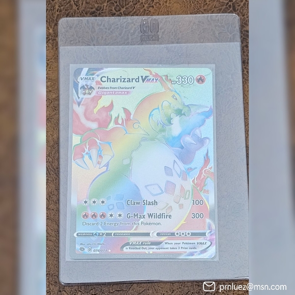 Pokémon Charizard VMAX Champion's Path 074/073 Holo Rainbow Secret Rare NM - Picture 10 of 10